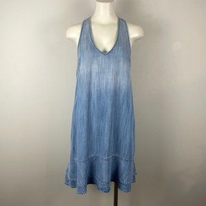 NWT Bella Dahl Chambray Dress Sleeveless Drop Waist Shift Size Medium